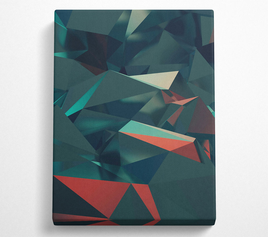  A Canvas Print of Teal Geometric Abstract Canvas Art