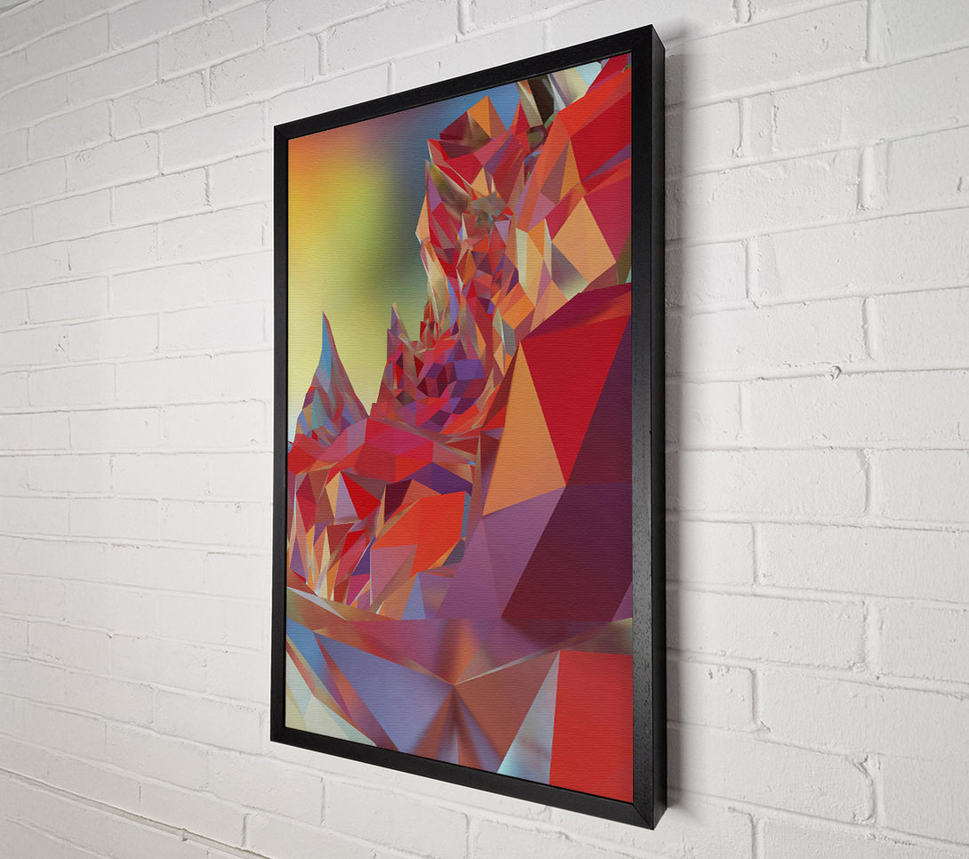  A Canvas Print of Crimson Polygonal Landscape Canvas Print