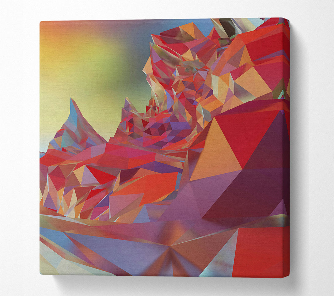  A Canvas Print of Crimson Polygonal Landscape Canvas Print