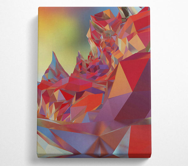  A Canvas Print of Crimson Polygonal Landscape Canvas Print