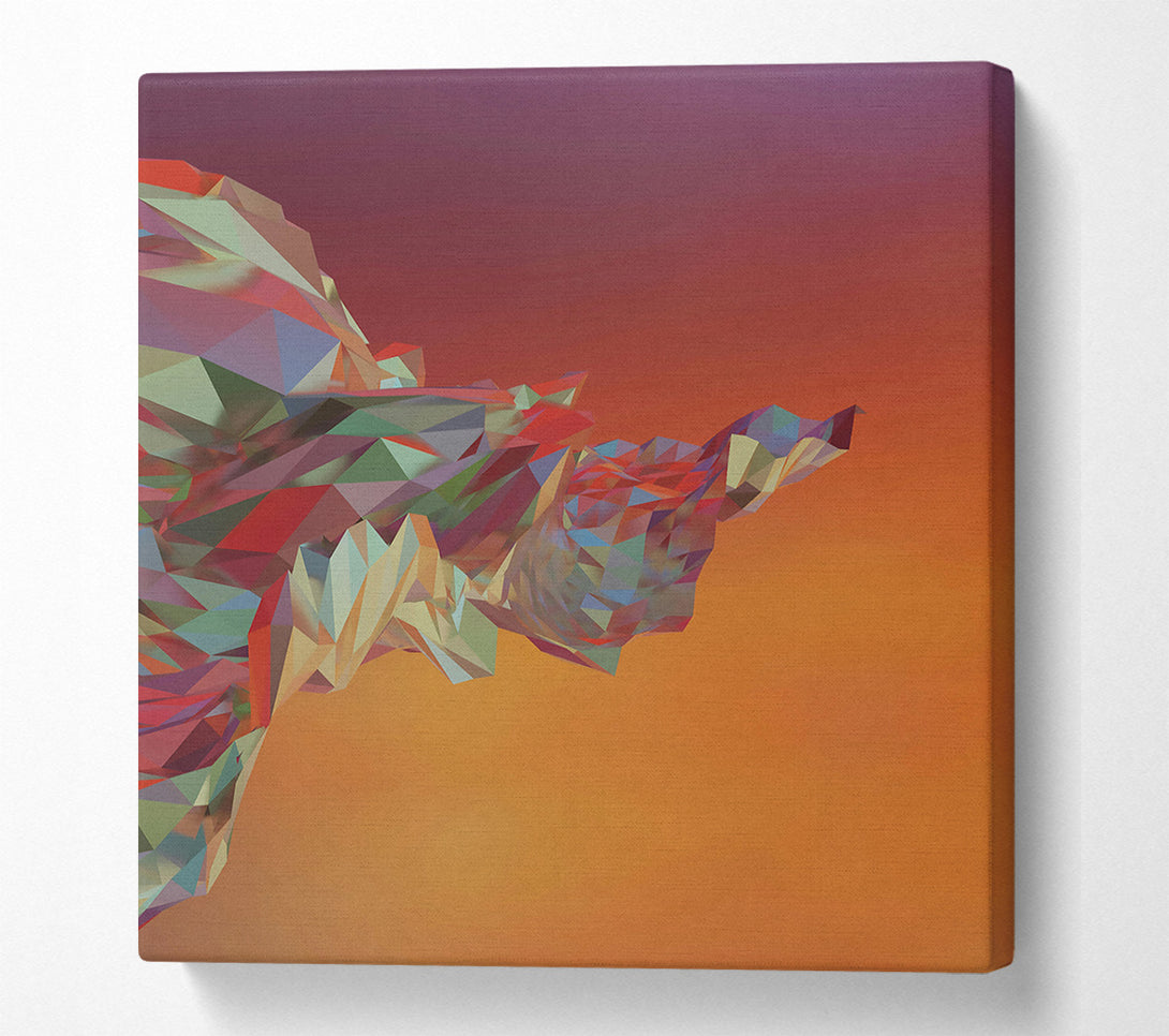  A Canvas Print of Orange Polygonal Rise Canvas Print