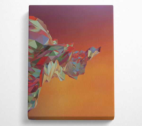  A Canvas Print of Orange Polygonal Rise Canvas Print