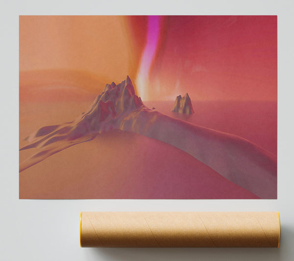 Crimson Mountain Range Print