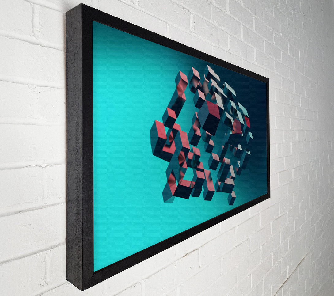  A Canvas Print of Teal Block Collapse Canvas Print