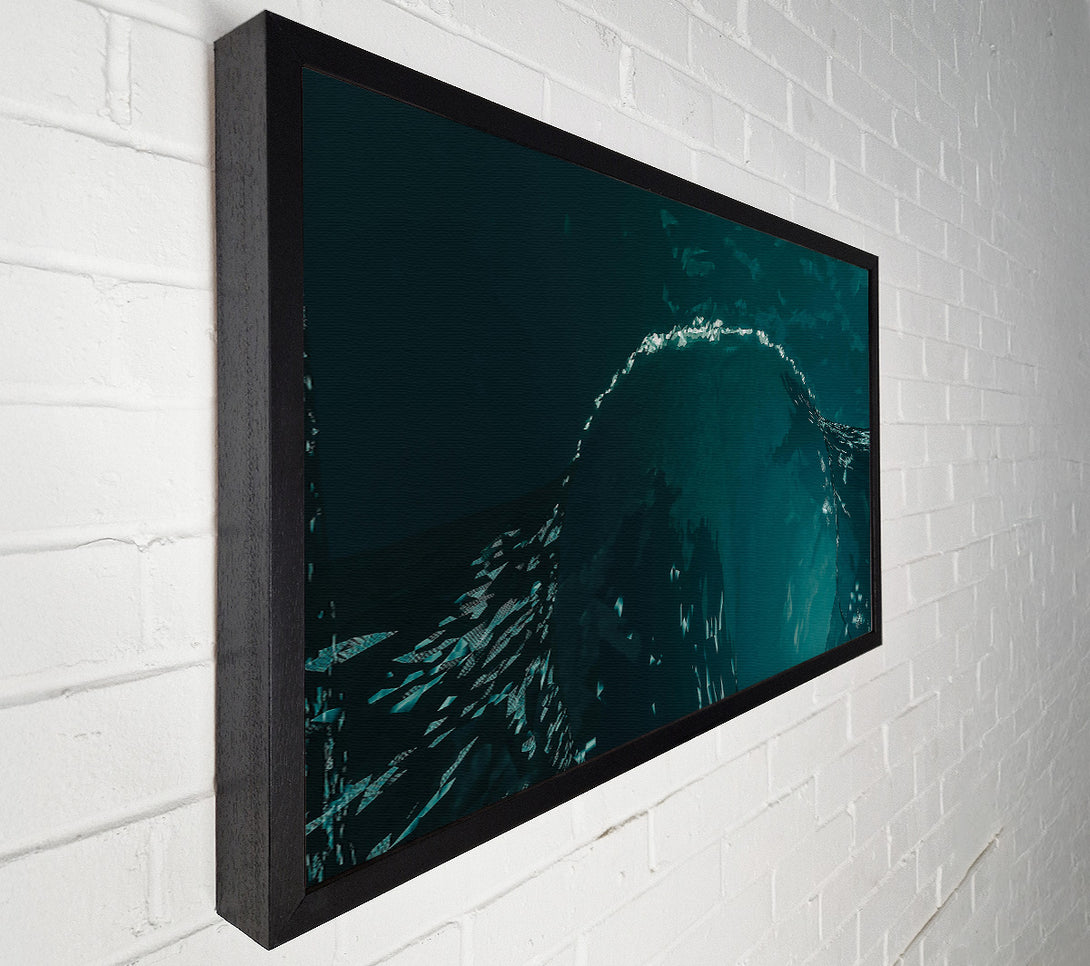  A Canvas Print of Teal Crystal Cave. Canvas Wall Art