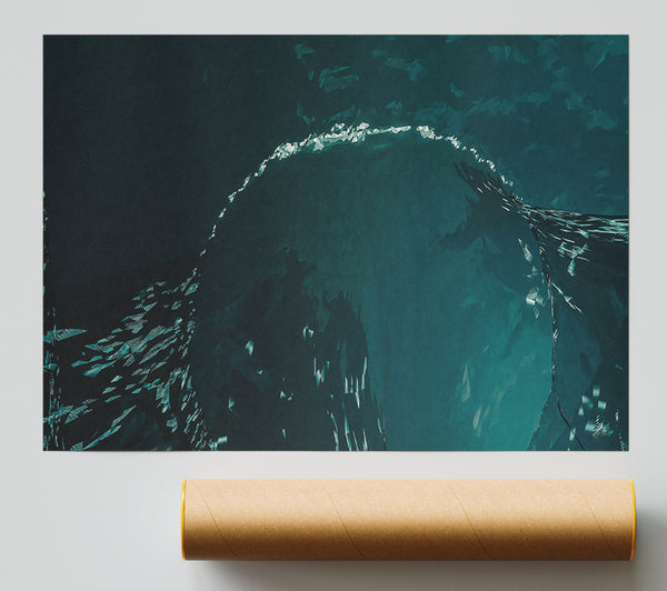 Teal Crystal Cave. Giclee Print