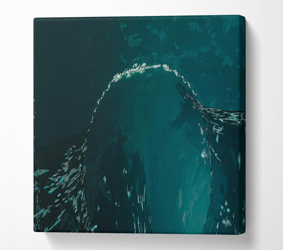  A Canvas Print of Teal Crystal Cave. Canvas Wall Art