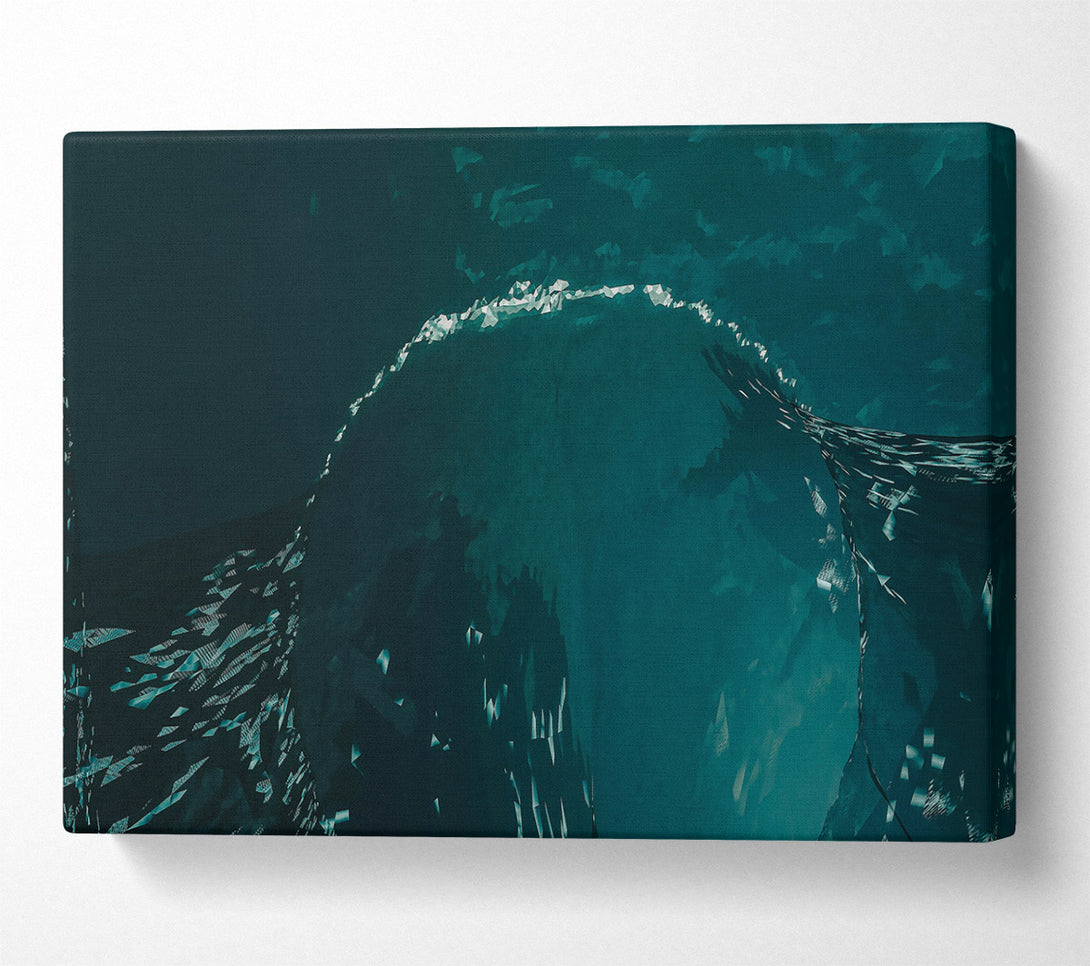  A Canvas Print of Teal Crystal Cave. Canvas Wall Art