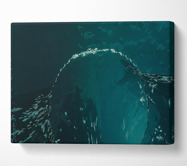  A Canvas Print of Teal Crystal Cave. Canvas Wall Art