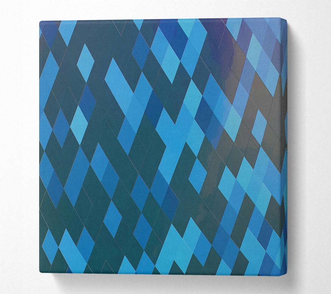  A Canvas Print of Azure Pixel Pattern Canvas Art