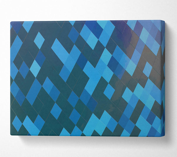  A Canvas Print of Azure Pixel Pattern Canvas Art