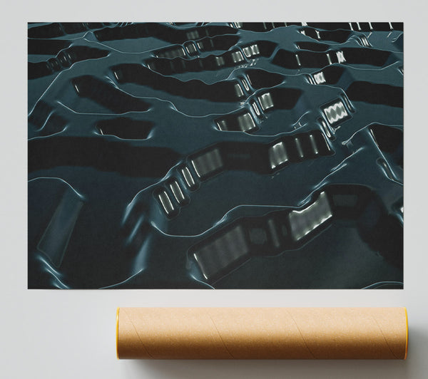 Midnight Ink Waves Print