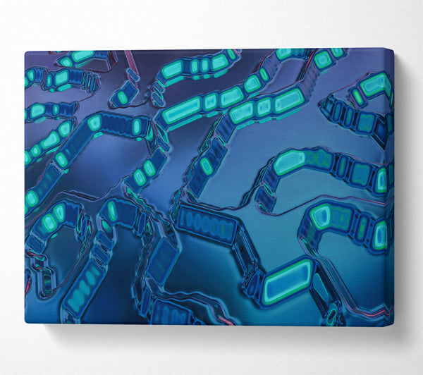  A Canvas Print of Azure Liquid Flow Canvas Print