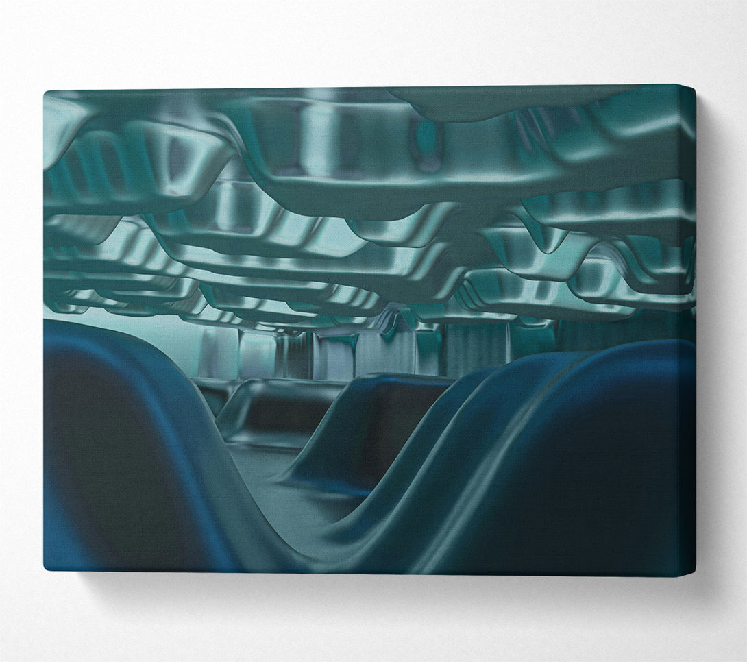  A Canvas Print of Teal Abstract Forms Canvas Art