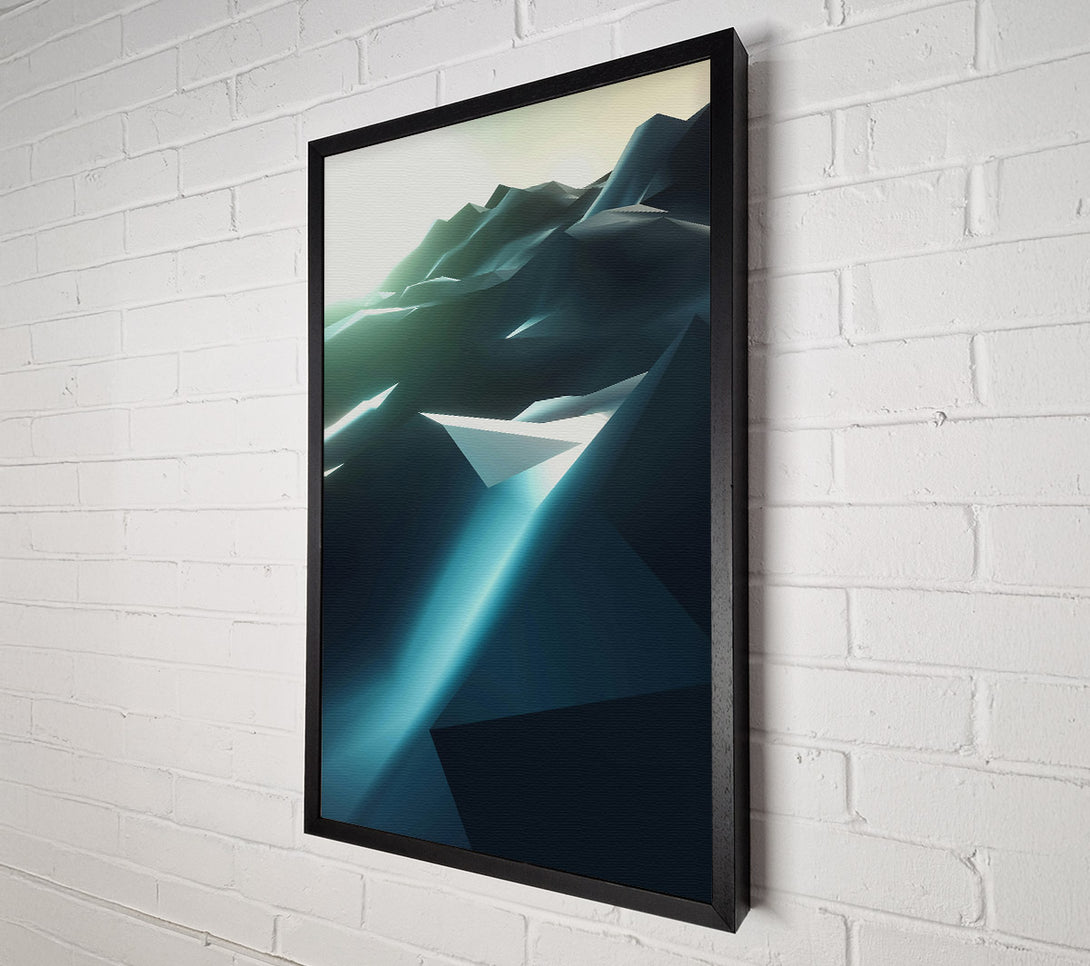  A Canvas Print of Teal Geometric Peaks Canvas Print