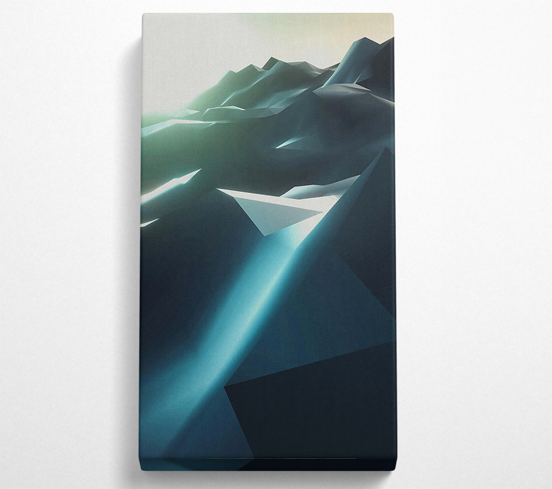  A Canvas Print of Teal Geometric Peaks Canvas Print