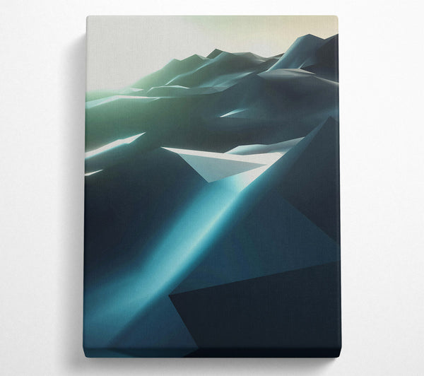  A Canvas Print of Teal Geometric Peaks Canvas Print