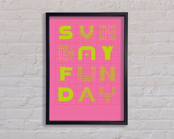 Sunday Funday Pink Framed Print