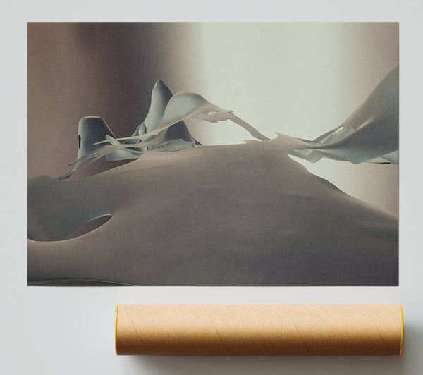 Silver Abstract Form Poster