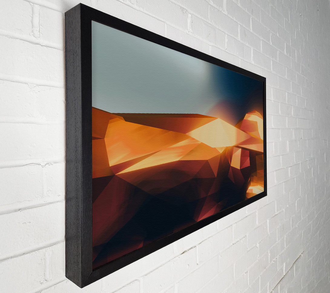  A Canvas Print of Golden Polygonal Horizon Canvas Wall Art