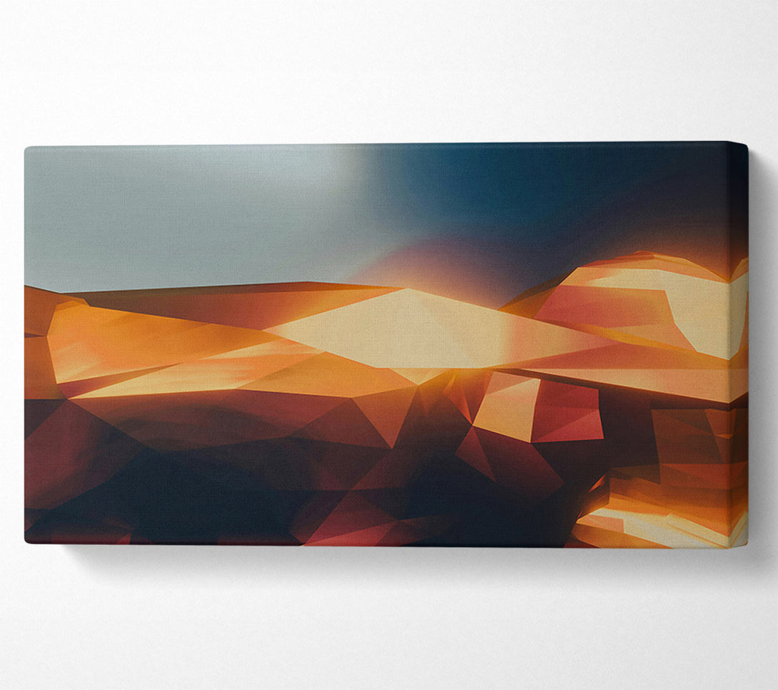  A Canvas Print of Golden Polygonal Horizon Canvas Wall Art