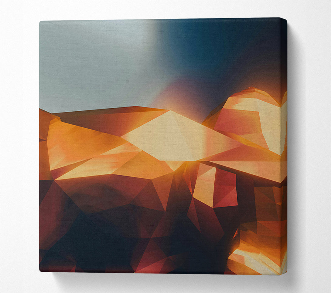  A Canvas Print of Golden Polygonal Horizon Canvas Wall Art
