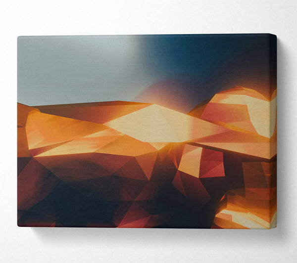  A Canvas Print of Golden Polygonal Horizon Canvas Wall Art