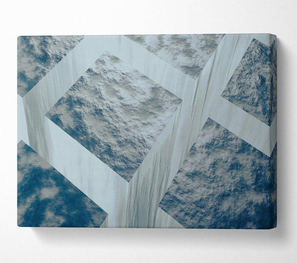  A Canvas Print of Blue Geometric Dimensions Canvas Art