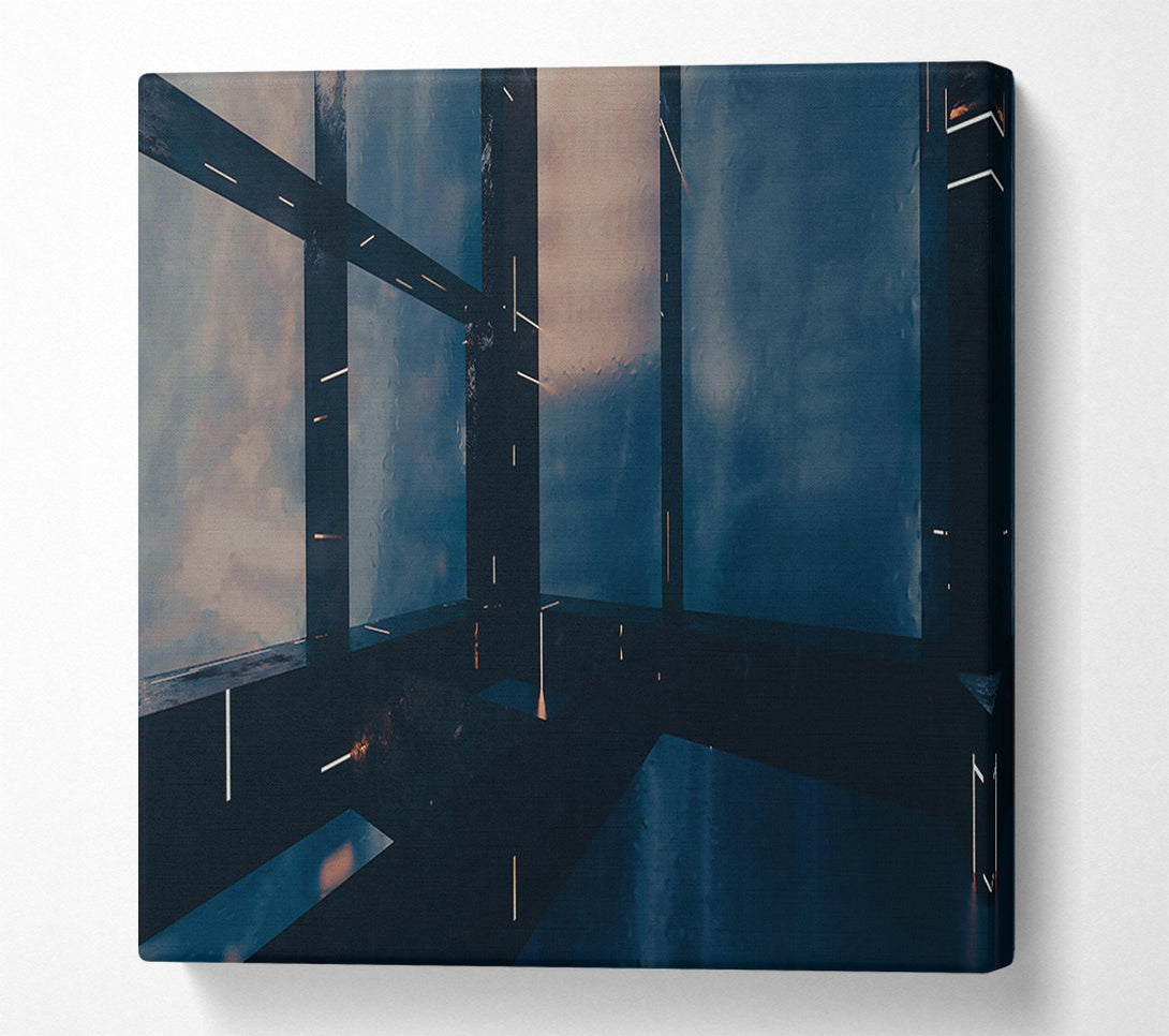  A Canvas Print of Azure Rain Reflections Canvas Print