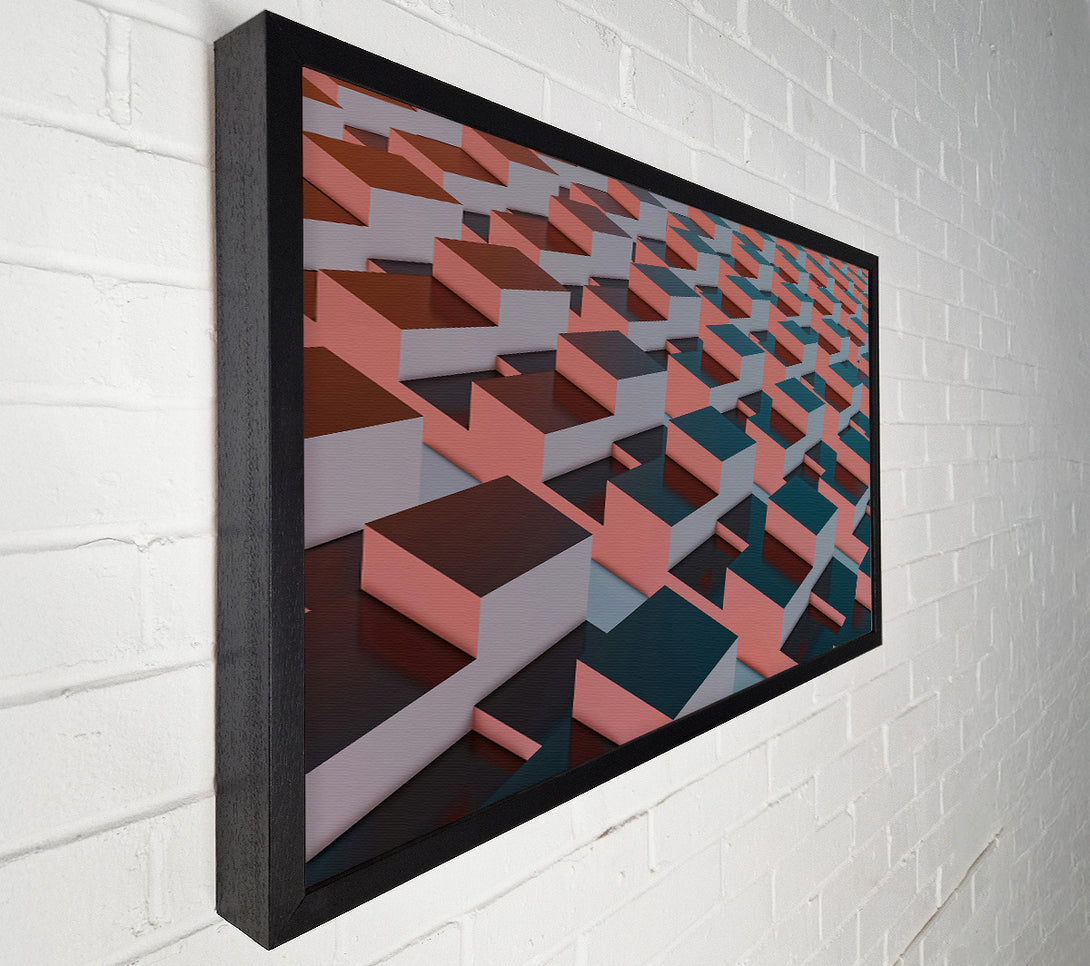  A Canvas Print of Coral Geometric Pattern Canvas Wall Art