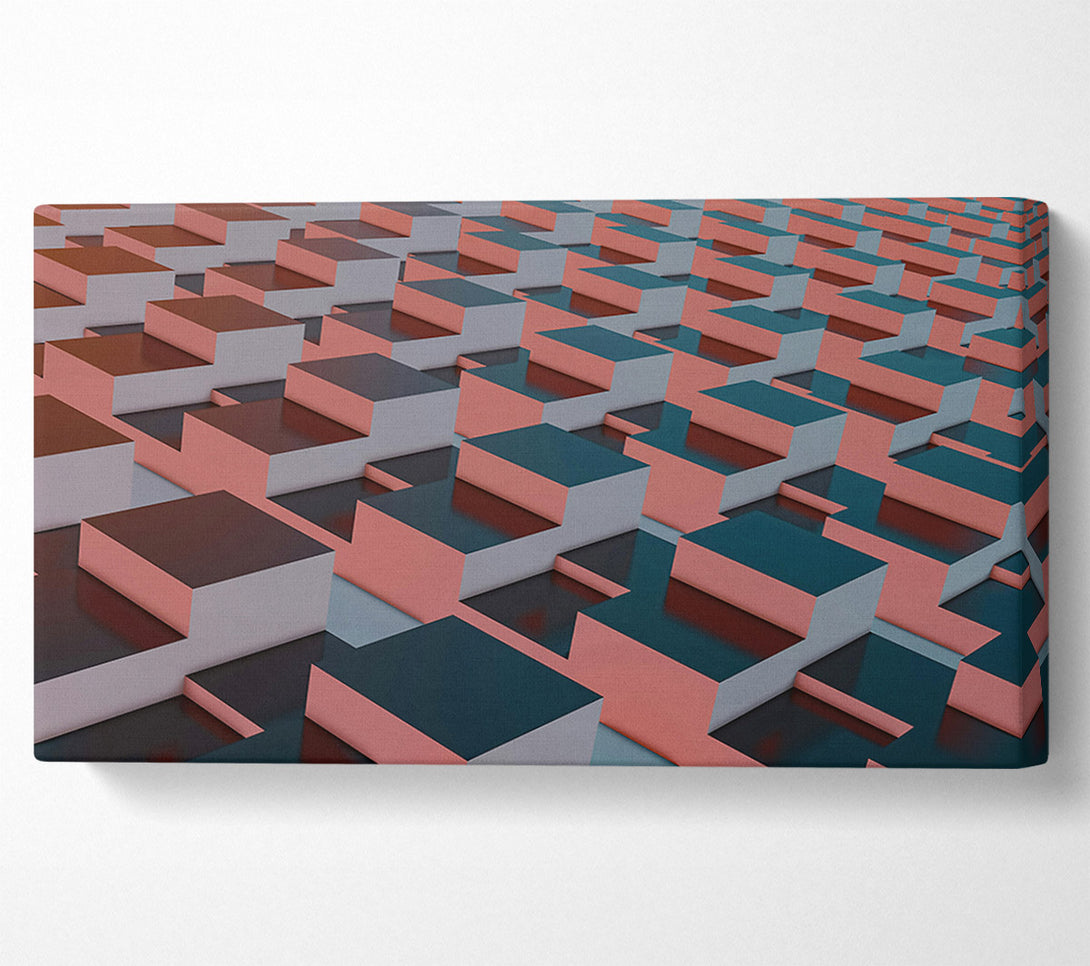  A Canvas Print of Coral Geometric Pattern Canvas Wall Art