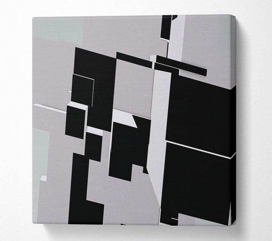  A Canvas Print of Black Geometric Abstraction Canvas Print