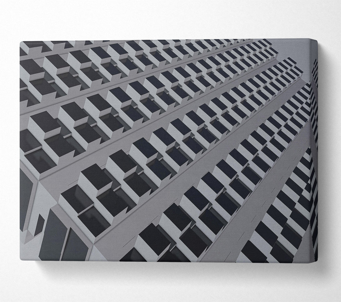  A Canvas Print of Grey Geometric Facade Canvas Wall Art