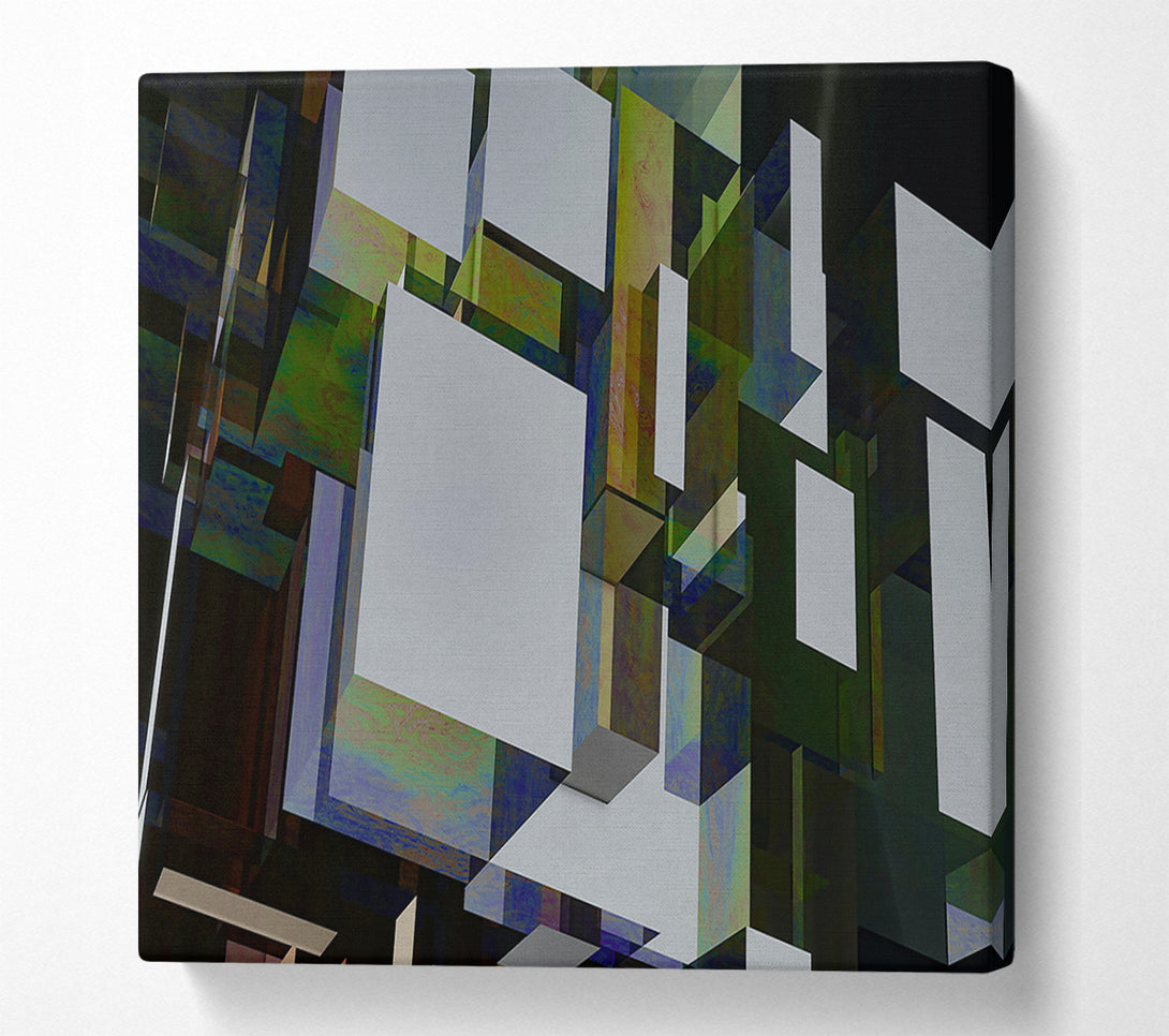  A Canvas Print of Green Glass Cubes Canvas Art