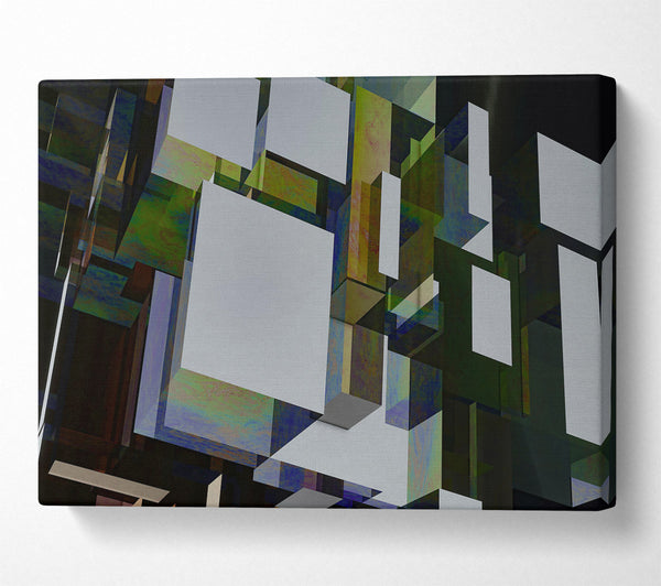  A Canvas Print of Green Glass Cubes Canvas Art