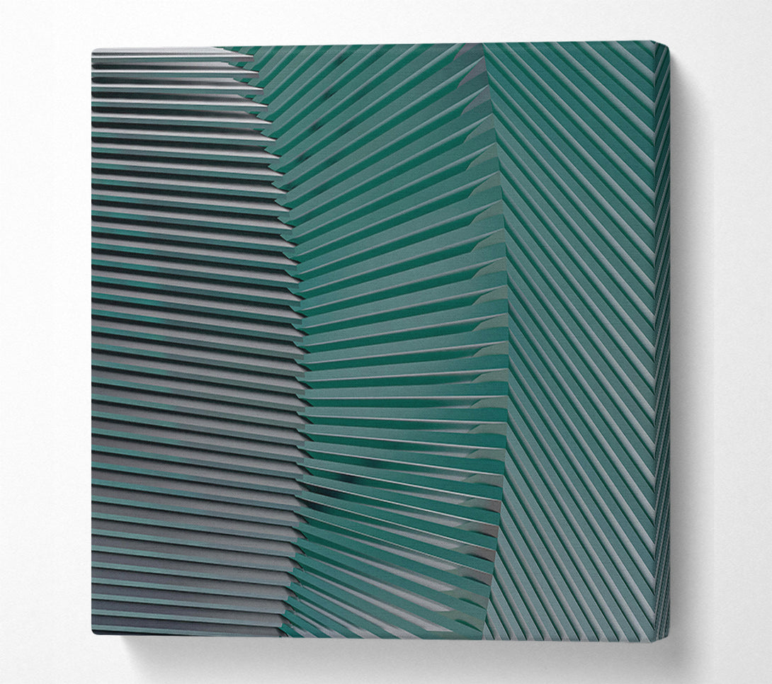  A Canvas Print of Teal Geometric Layers Canvas Print
