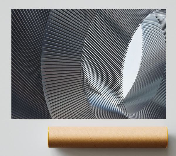 Silver Slender Curves Poster