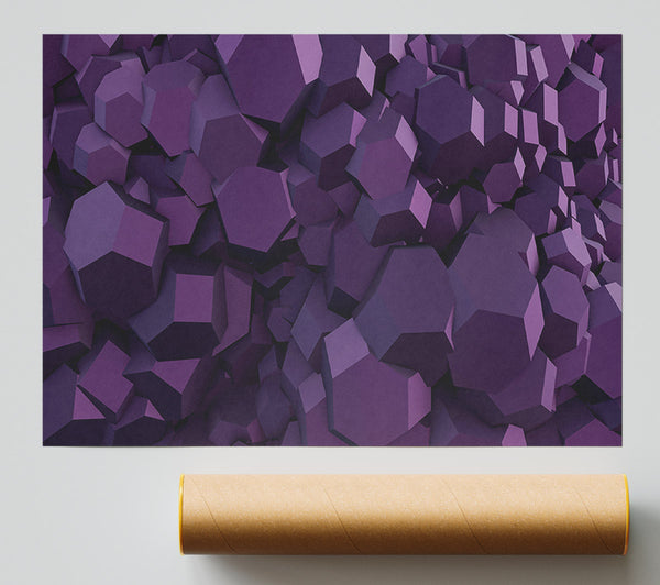 Purple Geometric Formations Print