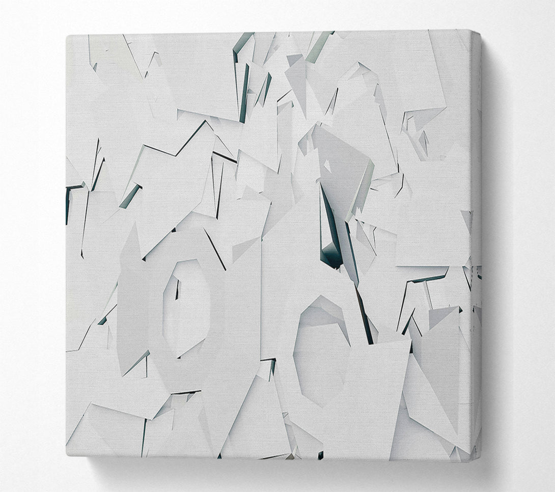  A Canvas Print of White Geometric Abstract Canvas Wall Art