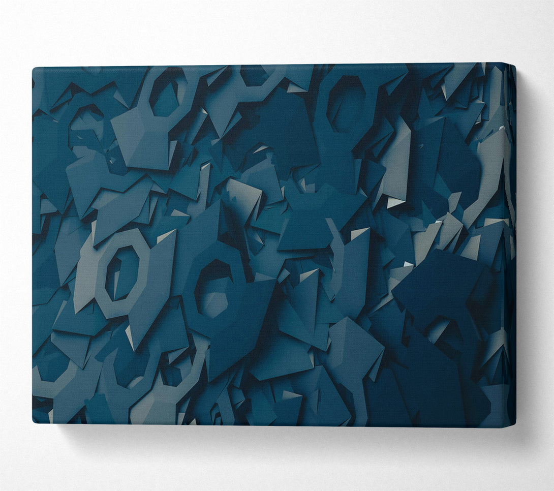  A Canvas Print of Teal Geometric Abstract Canvas Art