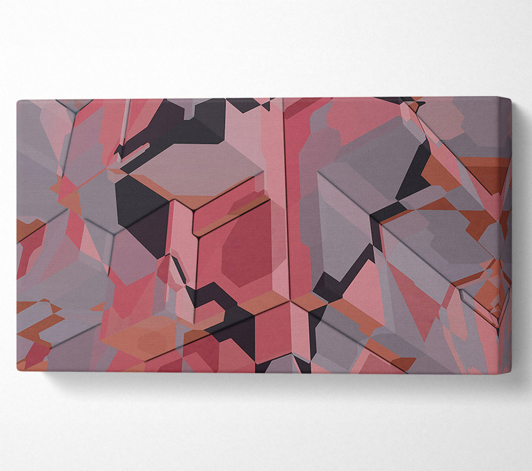  A Canvas Print of Crimson Geometric Pattern Canvas Art