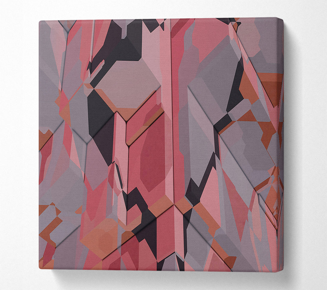  A Canvas Print of Crimson Geometric Pattern Canvas Art