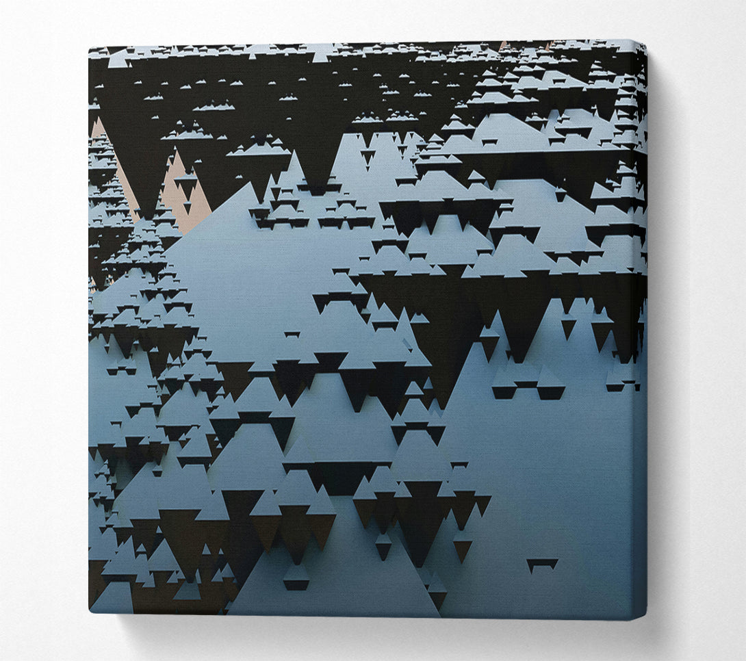  A Canvas Print of Azure Geometric Landscape Canvas Art
