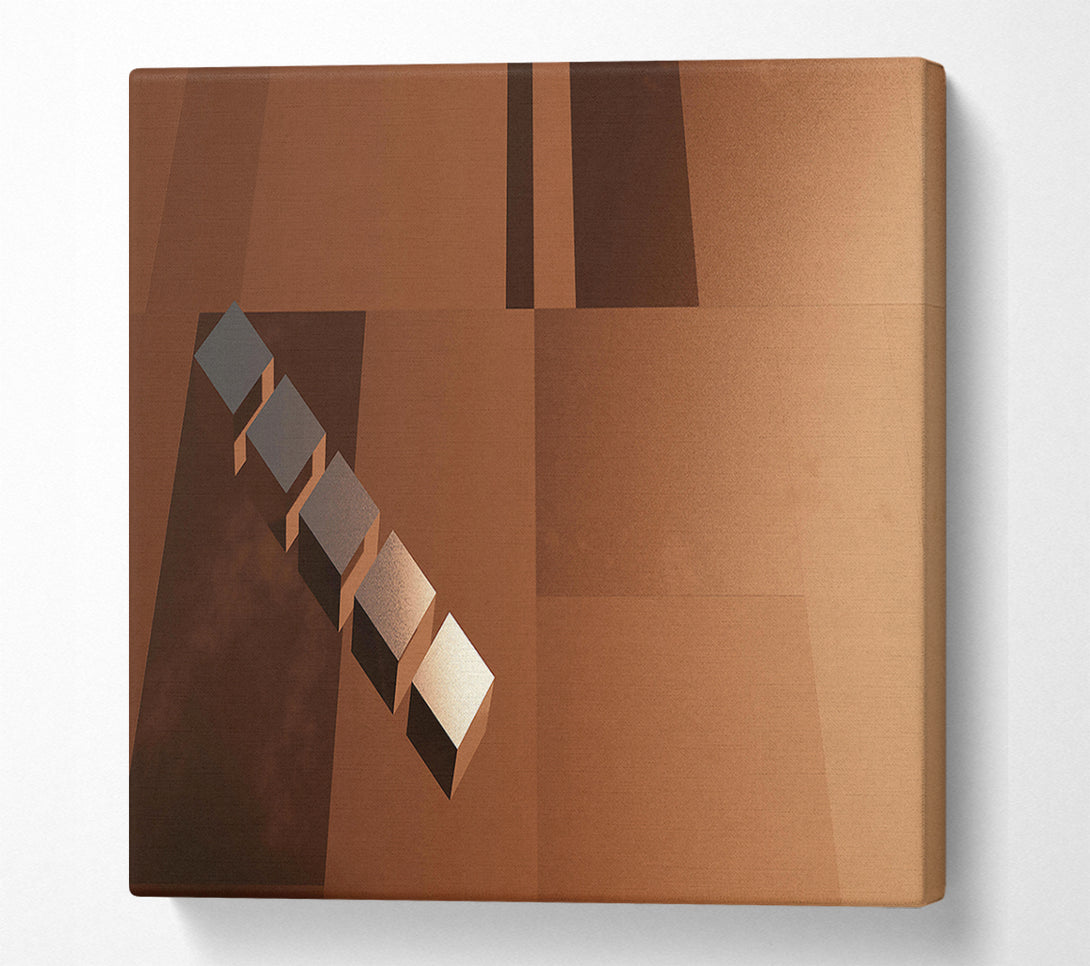  A Canvas Print of Brown Geometric Progression Canvas Print