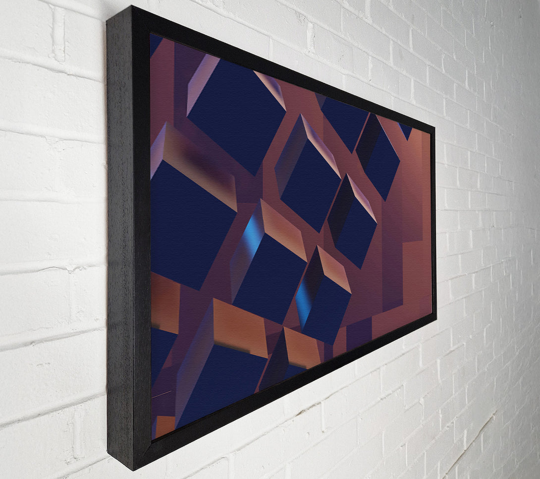  A Canvas Print of Indigo Cube Cascade Canvas Wall Art