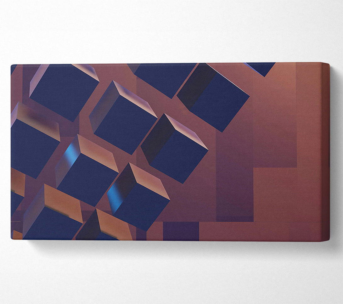  A Canvas Print of Indigo Cube Cascade Canvas Wall Art