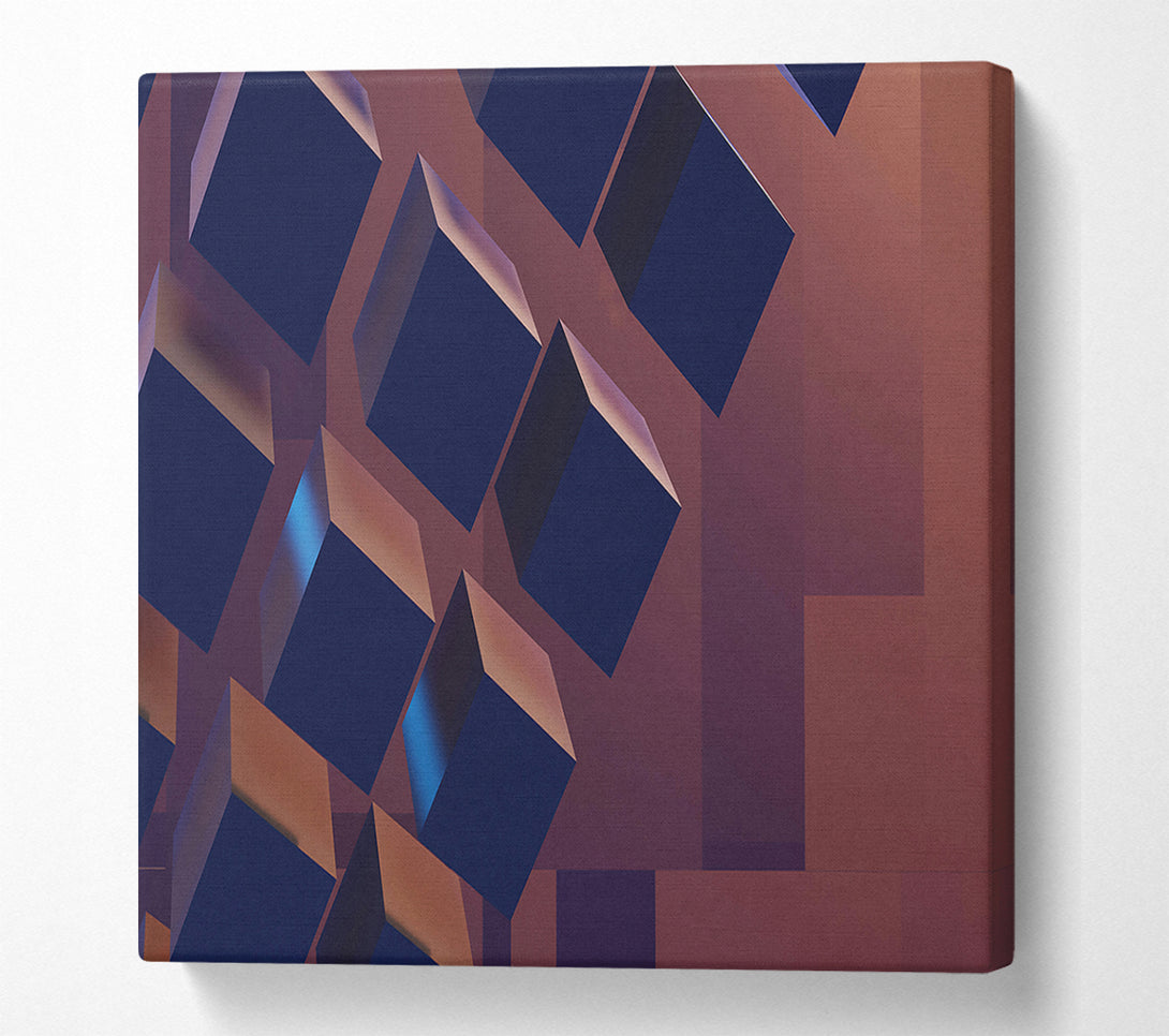  A Canvas Print of Indigo Cube Cascade Canvas Wall Art