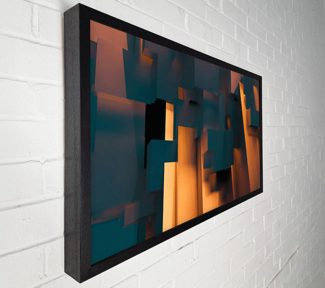  A Canvas Print of Orange Abstract Blocks Canvas Print