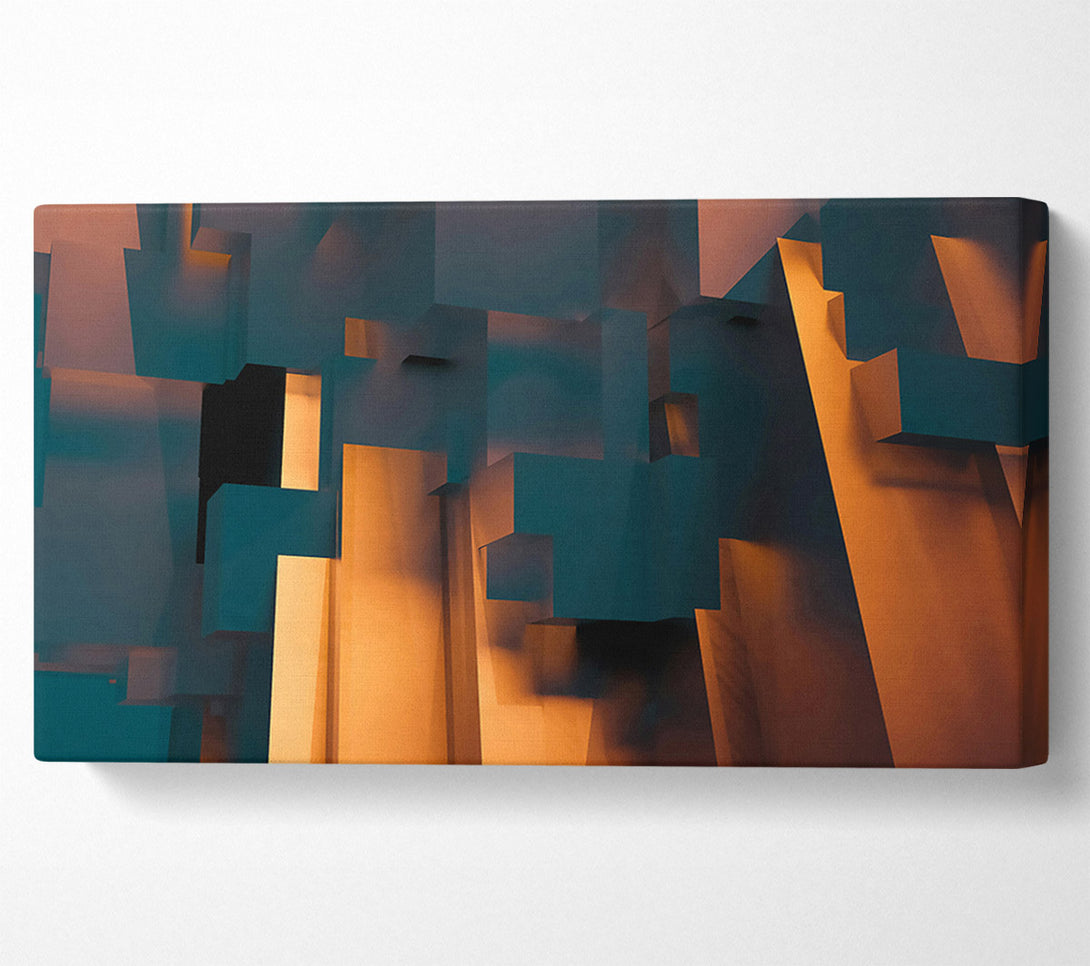  A Canvas Print of Orange Abstract Blocks Canvas Print