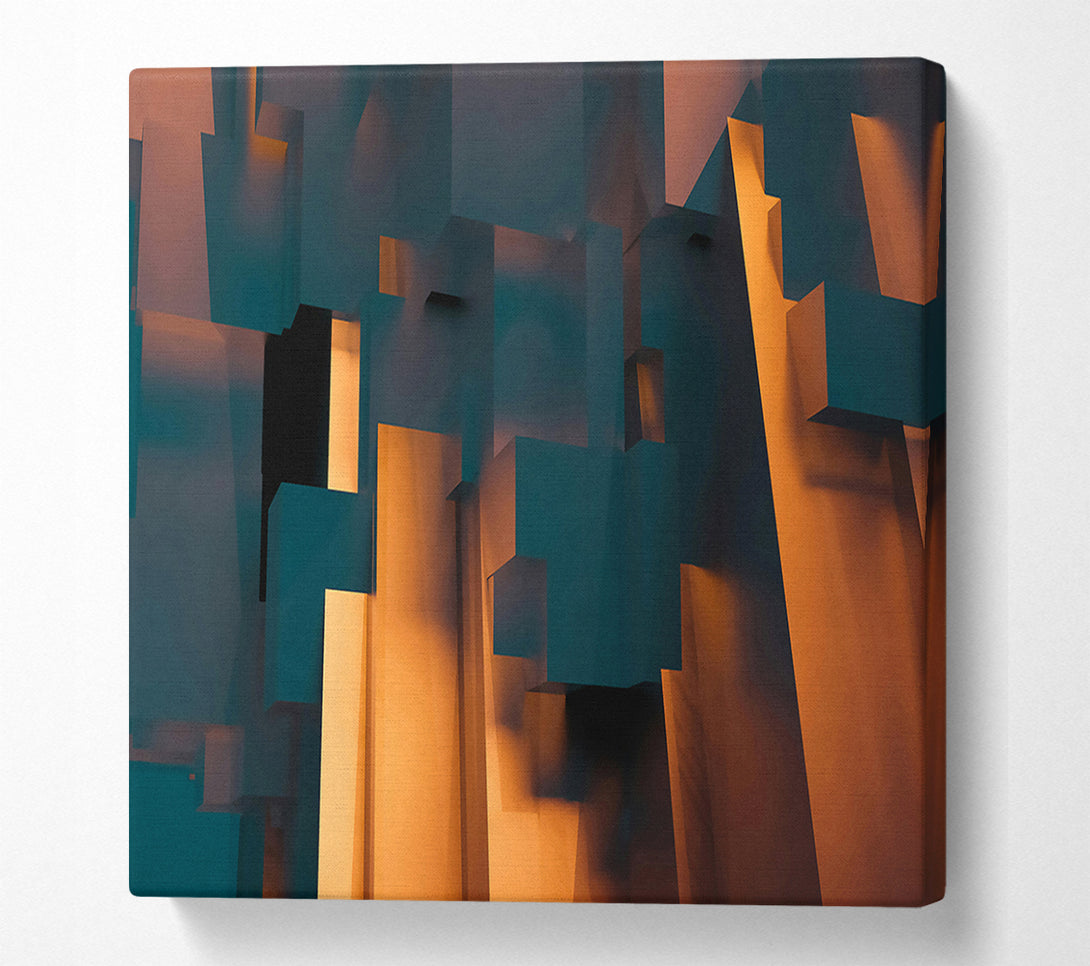  A Canvas Print of Orange Abstract Blocks Canvas Print